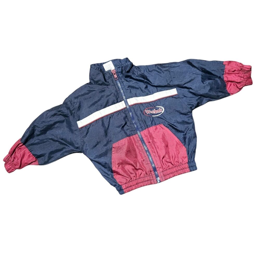 Weebok by Reebok Vintage Navy Maroon Full Zip Windbreaker Jacket 12 mo